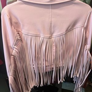 Pink Fringe leather jacket from Sugar Thrillz
